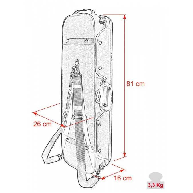 Leonardo VC-47-BR Pro series violin case 4/4 2 Leonardo VC-47-BR Pro series violin case 4/4 2