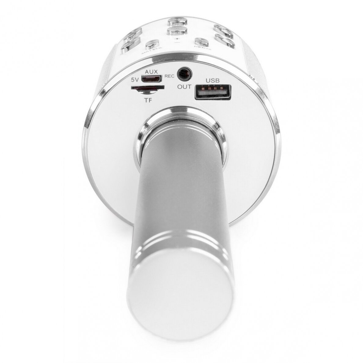 MAX KM15S KARAOKE MIC WITH SPEAKER AND LED LIGHT BT/MP3 LED SILVER 130.148 3