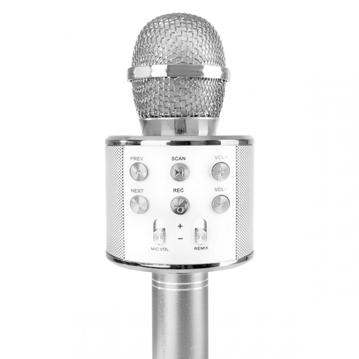 MAX KM15S KARAOKE MIC WITH SPEAKER AND LED LIGHT BT/MP3 LED SILVER 130.148 2