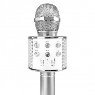MAX KM15S KARAOKE MIC WITH SPEAKER AND LED LIGHT BT/MP3 LED SILVER 130.148 2