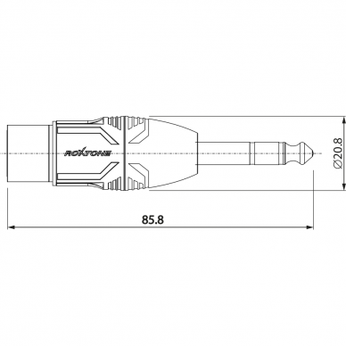 PERĖJIMAS ROXTONE RA3XFJM XLR LIZDAS/6,3" TRS JACK KIŠTUKAS 3