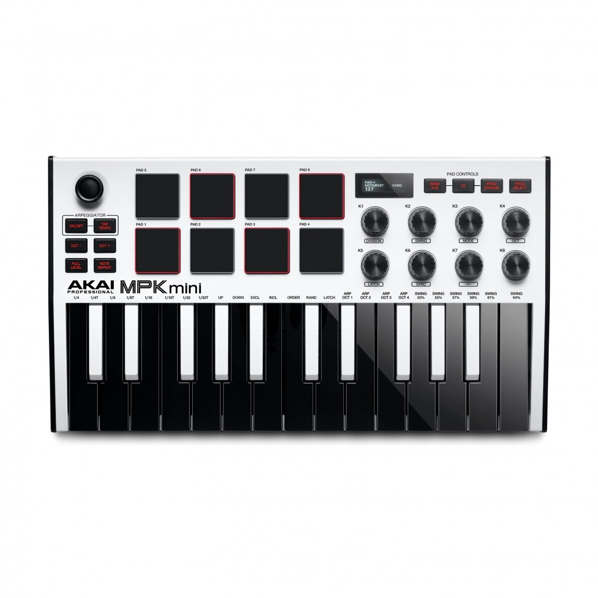 AKAI MPK MINI MK3 WHITE EDITION COMPACT KEYBOARD AND PAD CONTROLLER AKAI MPK MINI MK3 WHITE EDITION COMPACT KEYBOARD AND PAD CONTROLLER