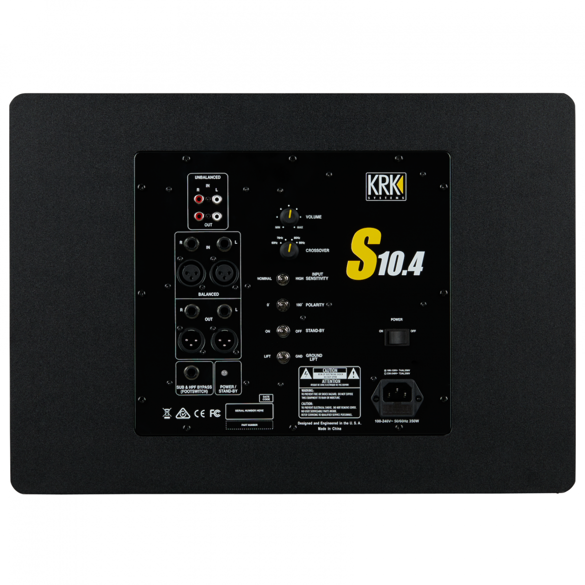KRK S10.4 10" FRONT LOADED VENTED SUBWOOFER 160 W 2