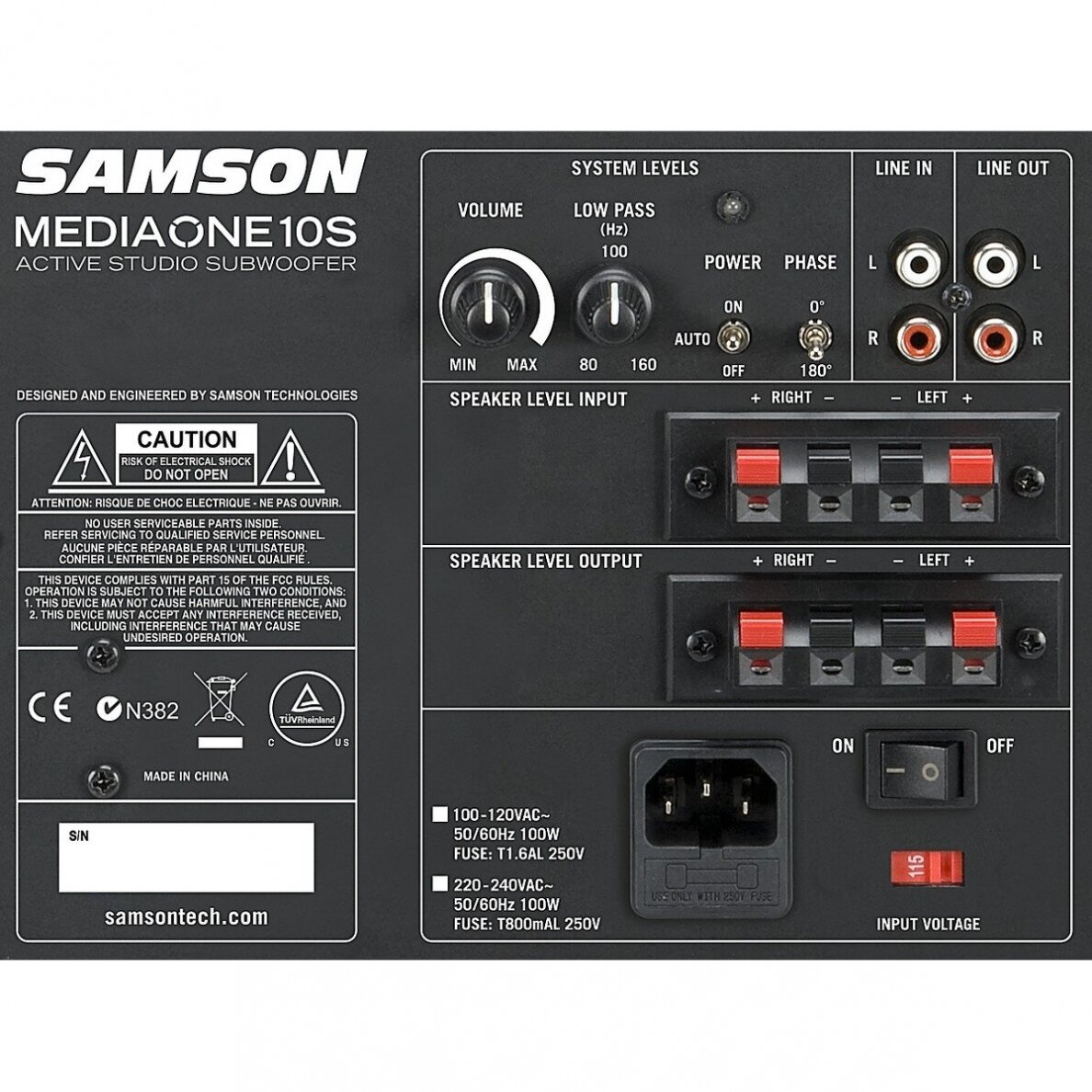 Aktyvi studijinė žemų dažnių kolonėlė SAMSON MEDIAONE 10S 2 Aktyvi studijinė žemų dažnių kolonėlė SAMSON MEDIAONE 10S 2