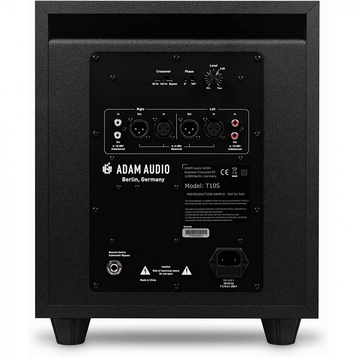 ADAM T10S ACTIVE SUBWOOFER 10" 130W 1 ADAM T10S ACTIVE SUBWOOFER 10" 130W 1