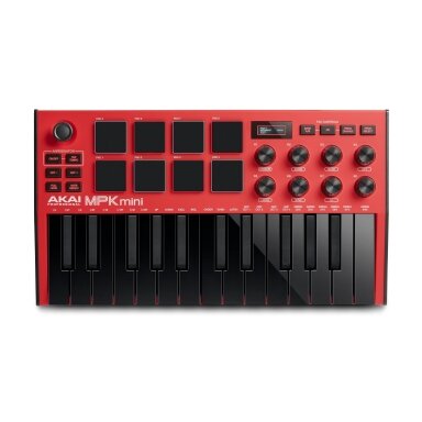 AKAI MPK MINI MK3 RED EDITION COMPACT KEYBOARD AND PAD CONTROLLER