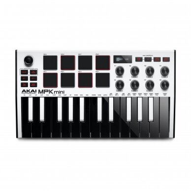 AKAI MPK MINI MK3 WHITE EDITION COMPACT KEYBOARD AND PAD CONTROLLER AKAI MPK MINI MK3 WHITE EDITION COMPACT KEYBOARD AND PAD CONTROLLER