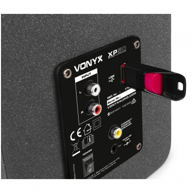 Aktyvių kolonėlių komplektas su USB, BT - Vonyx - XP50 178.962 6 Aktyvių kolonėlių komplektas su USB, BT - Vonyx - XP50 178.962 6