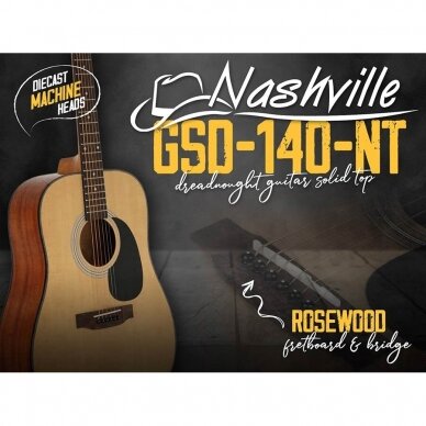 NASHVILLE GSD-140-NT ACOUSTC GUITAR 6 NASHVILLE GSD-140-NT ACOUSTC GUITAR 6
