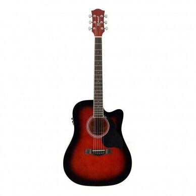 AKUSTINĖ GITARA SU PAJUNGIMU RICHWOOD RD-12-CERS RAUDONA SU PERĖJIMU ARTIST SERIES 2