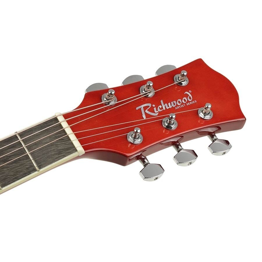 AKUSTINĖ GITARA SU PAJUNGIMU RICHWOOD RD-12-CERS RAUDONA SU PERĖJIMU ARTIST SERIES 3