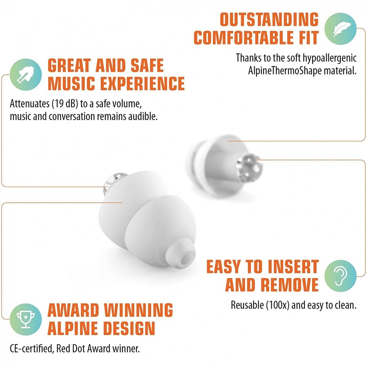 Alpine ALP-PP/CL - PartyPlug earplugs 1 Alpine ALP-PP/CL - PartyPlug earplugs 1