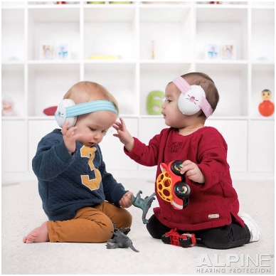 apsauginės ausinės vaikams - Alpine ALP-MUF/BPK -  Muffy Baby earmuff white with pink head strap 8