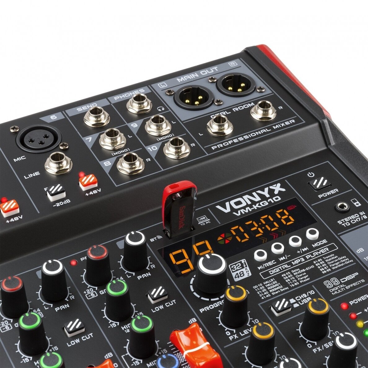 VONYX VM-KG10 MUSIC MIXER 10-CHANNEL BT/DSP/USB RECORD 172.598 5 VONYX VM-KG10 MUSIC MIXER 10-CHANNEL BT/DSP/USB RECORD 172.598 5