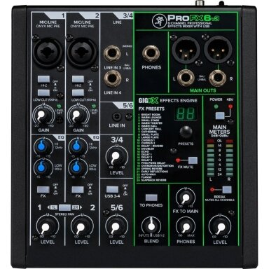 ANALOGINIS 6-IŲ KANALŲ MIKŠERIS MACKIE ProFX6v3