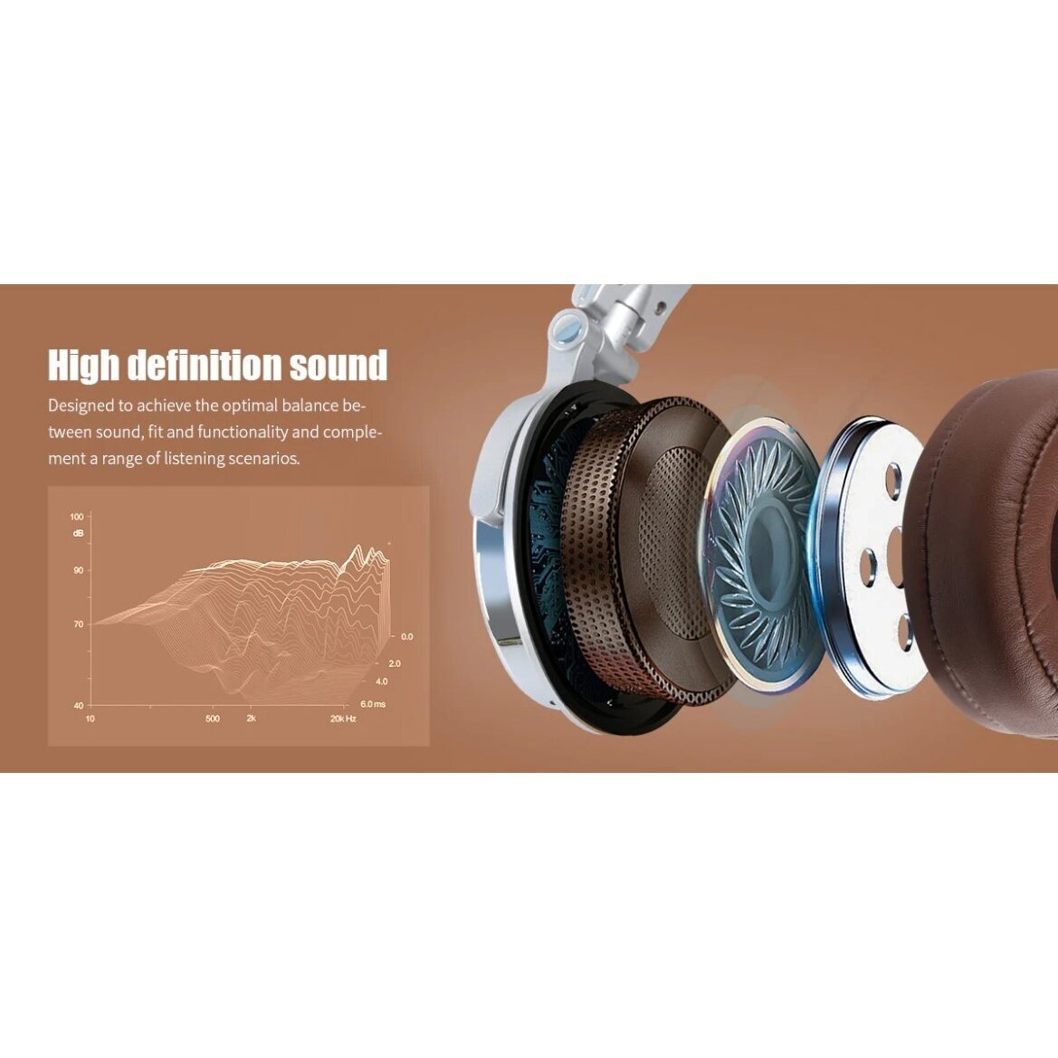 ONEODIO PRO-30 BROWN-SILVER HEADPHONES 4