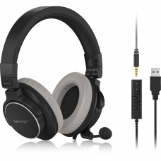 BEHRINGER BH-470U PREMIUM STEREO HEADSET WITH DETACHABLE MICROPHONE AND USB CABLE