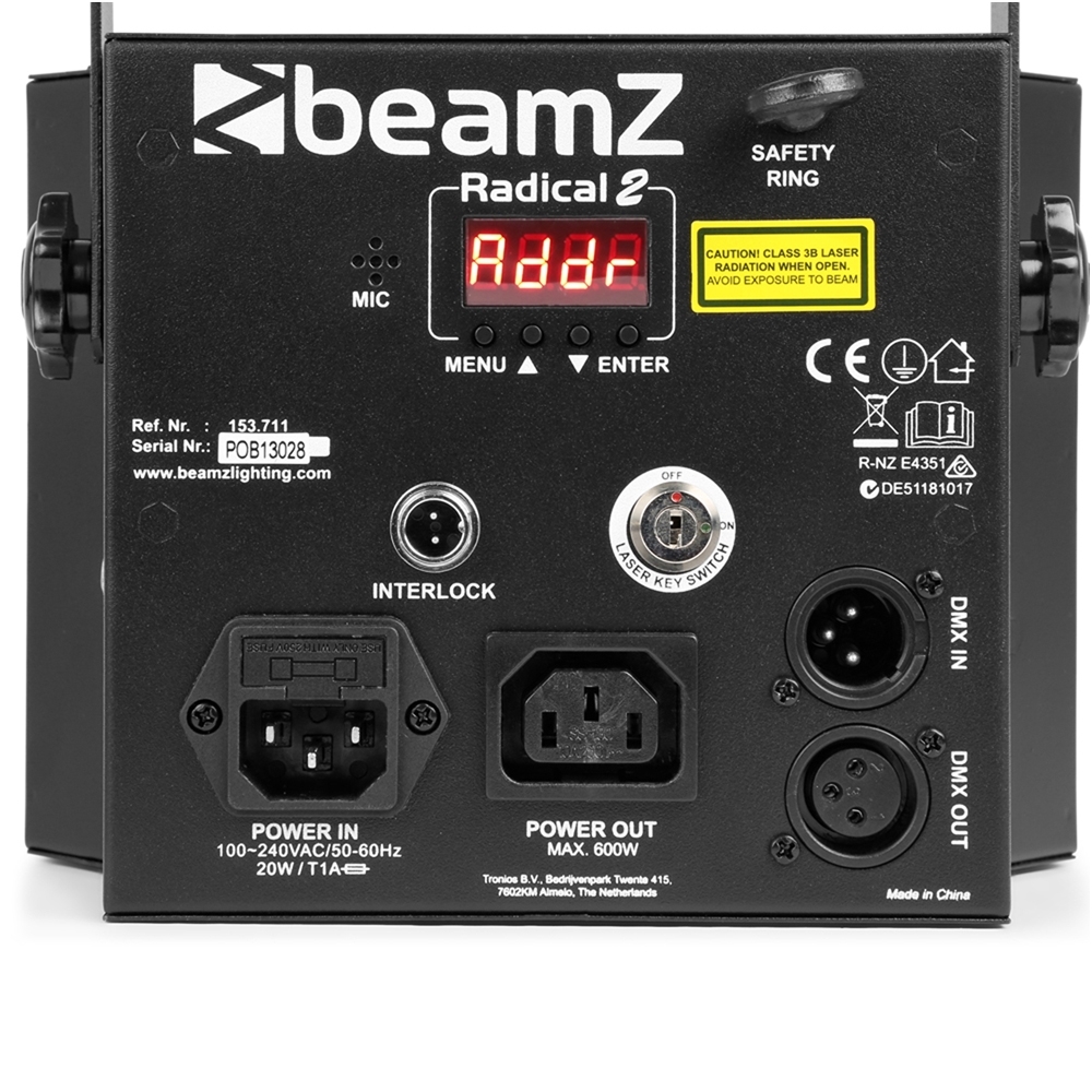 BeamZ Radical II LED Derby with laser RG and strobe 153.711 3 BeamZ Radical II LED Derby with laser RG and strobe 153.711 3
