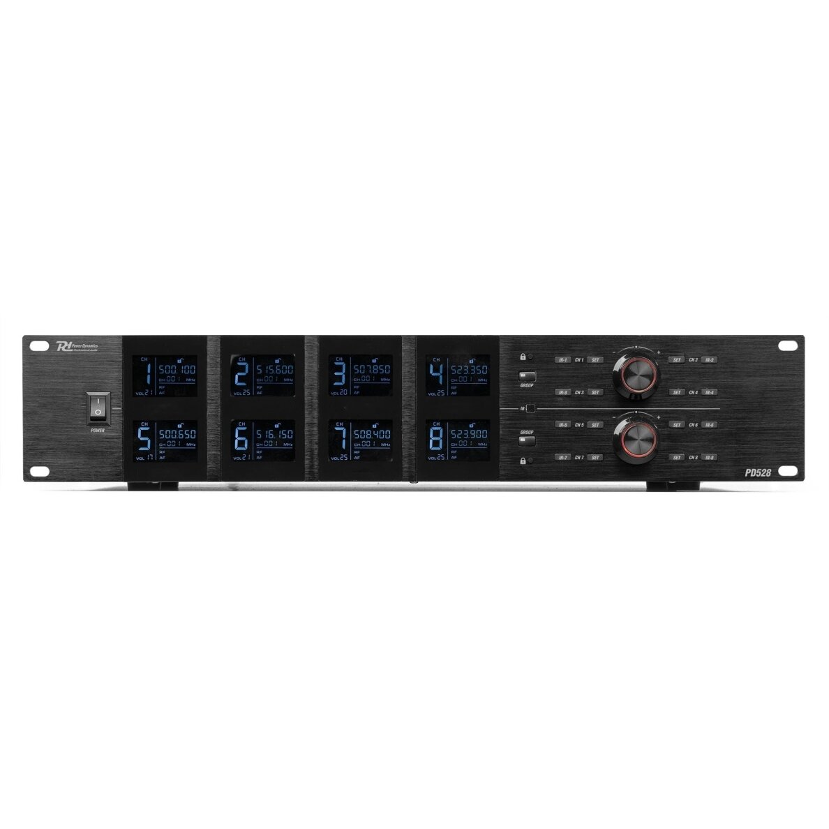 BEVIELĖ 8-NIŲ RANKINIŲ MIKROFONŲ SISTEMA POWER DYNAMICS PD528 UHF 179.020 1 BEVIELĖ 8-NIŲ RANKINIŲ MIKROFONŲ SISTEMA POWER DYNAMICS PD528 UHF 179.020 1