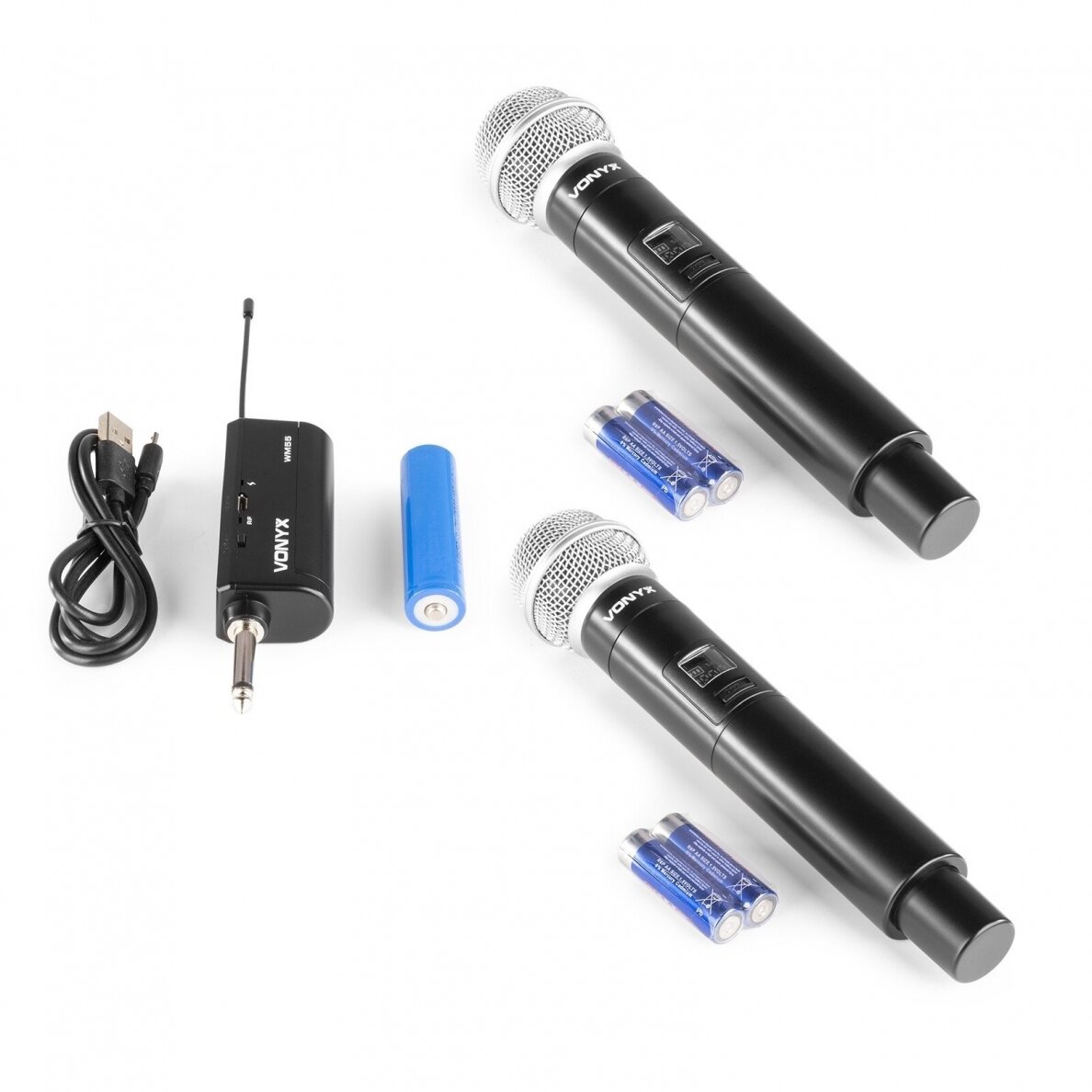 DVEJŲ BELAIDŽIŲ MIKROFONŲ SISTEMA VONYX WM552 PLUG-AND-PLAY SET UHF 179.211 2 DVEJŲ BELAIDŽIŲ MIKROFONŲ SISTEMA VONYX WM552 PLUG-AND-PLAY SET UHF 179.211 2