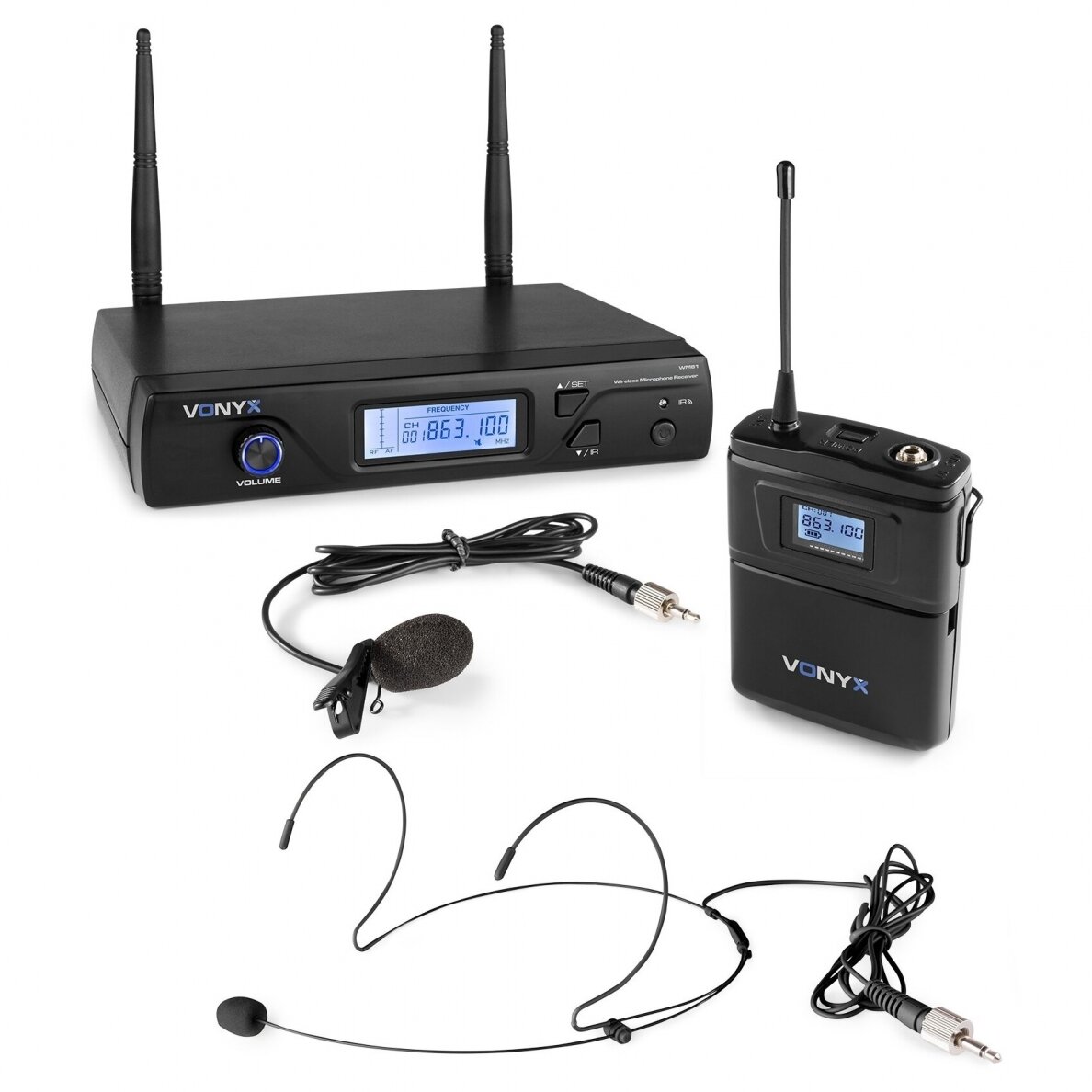 WIRELESS MICROPHONE UHF 16CH WITH 1 BODYPACK - Vonyx - WM61B 179.261 1 WIRELESS MICROPHONE UHF 16CH WITH 1 BODYPACK - Vonyx - WM61B 179.261 1