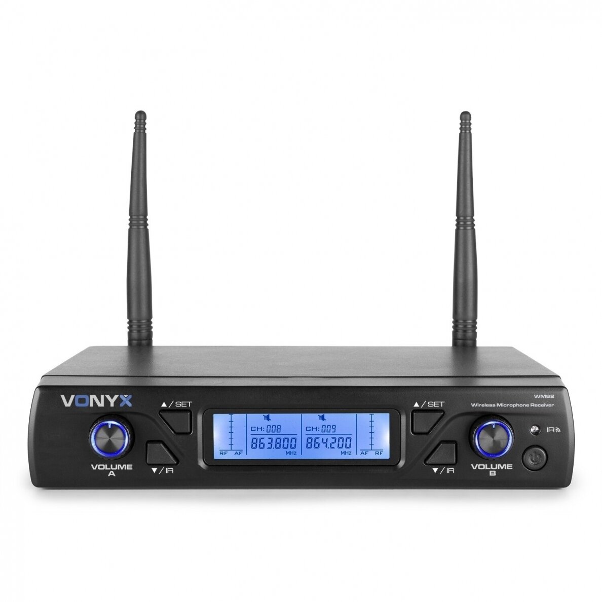 WIRELESS MICROPHONE UHF 16CH WITH 2 BODYPACKS - Vonyx - WM62B 179.264 3