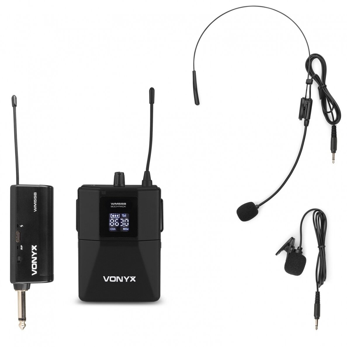 VONYX WM55B WIRELESS BODYPACK MICROPHONE PLUG-AND-PLAY SET UHF 179.202 VONYX WM55B WIRELESS BODYPACK MICROPHONE PLUG-AND-PLAY SET UHF 179.202