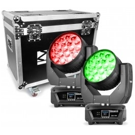 BeamZ Professional MHL1915 LED Zoom Moving Head 2 pieces in Flightcase 150.522