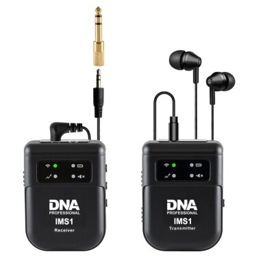 DNA IMS1 wireless audio transmission system 2.4 GHz mono/stereo transmitter receiver USB-C earphones set