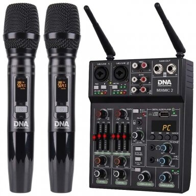 DNA MIXMIC-2 MIXER USB BLUETOOTH WIRELESS MICROPHONES SET