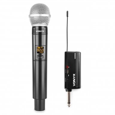 BEVIELĖ MIKROFONO SISTEMA SU RANKINIU MIKROFONU VONYX WM55 UHF 179.210