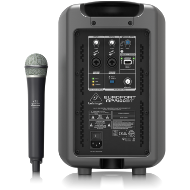 Behringer Europort MPA-100BT 100W 6" Portable Rechargeable Bluetooth Speaker 3