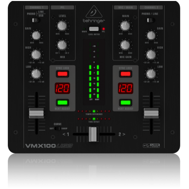 Behringer Pro Mixer VMX-100USB 2-CH DJ Mixer Behringer Pro Mixer VMX-100USB 2-CH DJ Mixer