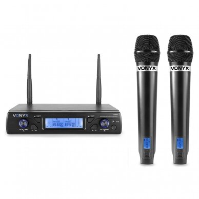 WIRELESS MICROPHONE UHF 16CH WITH 2 HANDHELD MICROPHONES