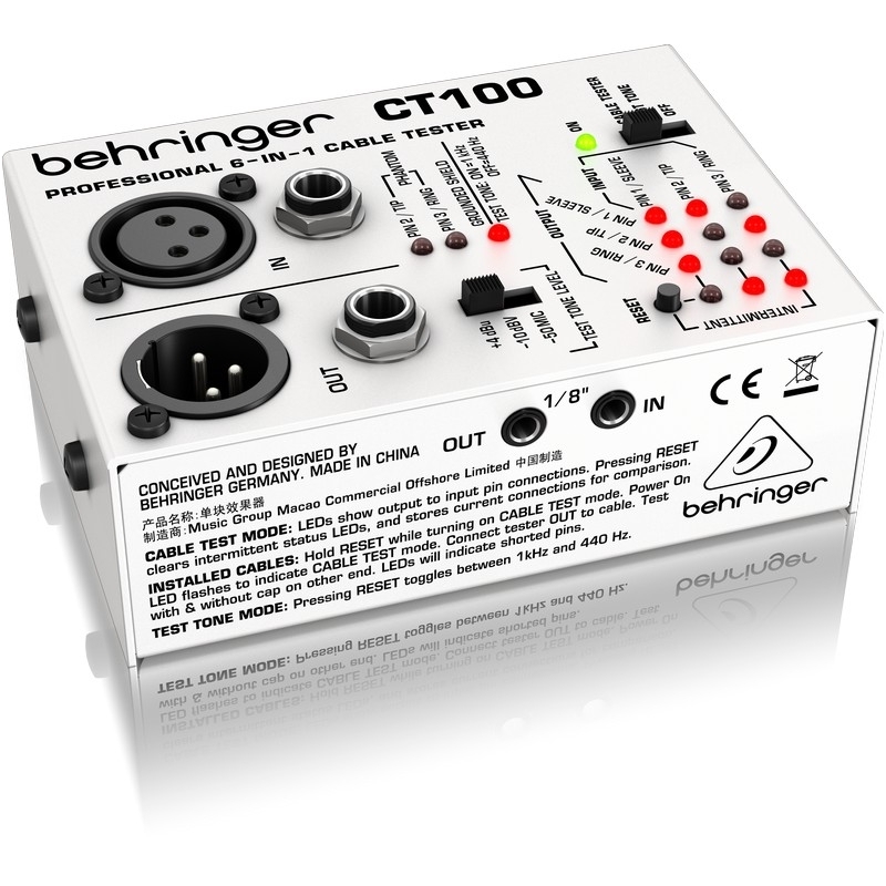 Behringer CT100 Professional 6-in-1 Cable Tester 1 Behringer CT100 Professional 6-in-1 Cable Tester 1
