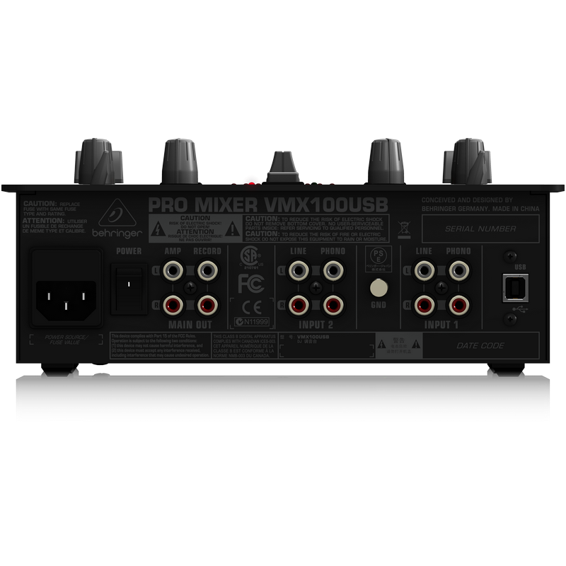 Behringer Pro Mixer VMX-100USB 2-CH DJ Mixer 3 Behringer Pro Mixer VMX-100USB 2-CH DJ Mixer 3
