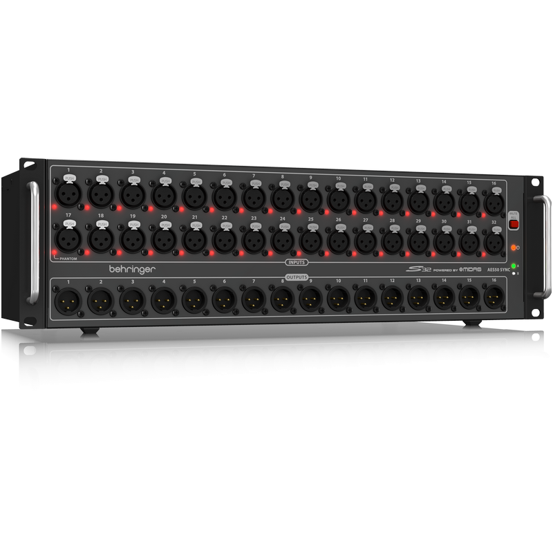 Behringer S32 - I/O Box with 32 Remote-Controllable MIDAS Preamps, 16 Outputs and AES50 Networking featuring KLARK TEKNIK SuperMAC Technology 1
