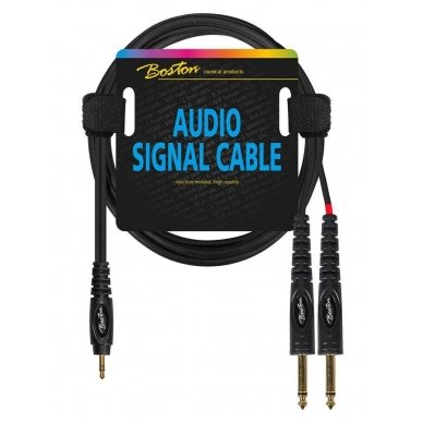 Boston AC-263-150 3.5mm TRS - 2x 6.3mm TS 1,50m Audio Cable Boston AC-263-150 3.5mm TRS - 2x 6.3mm TS 1,50m Audio Cable