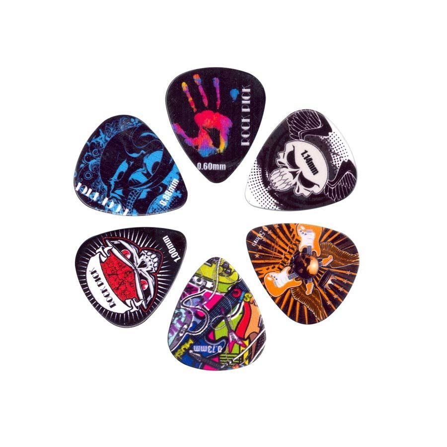 Boston BRP6-MIX 6-Piece Rock Picks Kit - 0.50/0.60/0.73/0.88/1.00/1.14mm
