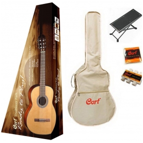 Klasikinė Gitara Su Priedais Cort CCP-10 Pack Natural Satin