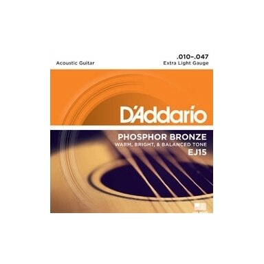 D'Addario EJ-15 Phosphor Bronze Acoustic Guitar Strings .010 - .047