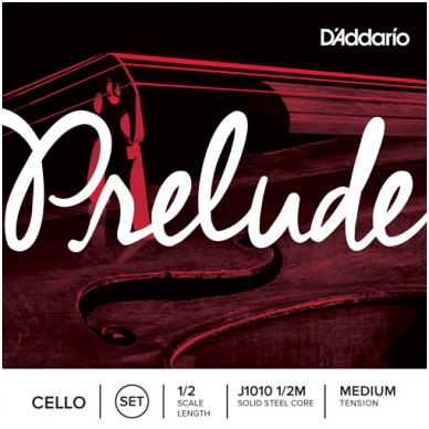 D'addario J-1010-12 Prelude Cello String Set, 1/2 Scale, Medium Tension