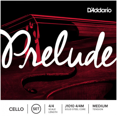 D'addario J-1010-44 Prelude Cello String Set, 4/4 Scale, Medium Tension
