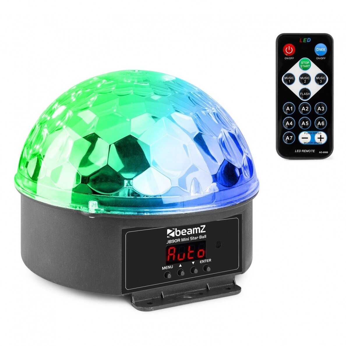 BEAMZ JB90R MINI STAR BALL DMX LED 9 COLOURS 153.222 BEAMZ JB90R MINI STAR BALL DMX LED 9 COLOURS 153.222