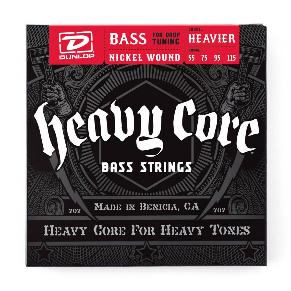 Dunlop DBHCN-55115 Heavy Core Nickel Wound .055 - .115 - Heavier