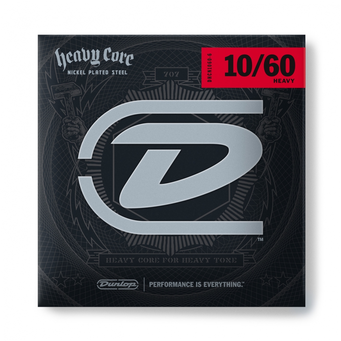Dunlop DHCN-1060-6 Nickel Wound Heavy Core electric Guitar Strings .010-.060 Dunlop DHCN-1060-6 Nickel Wound Heavy Core electric Guitar Strings .010-.060