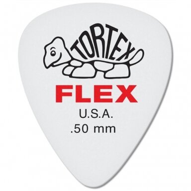DUNLOP 428R050 TORTEX FLEX STANDARD WHITE GUITAR PICKS 0.50MM