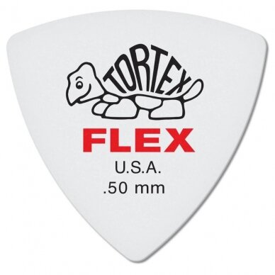 DUNLOP 456R50 TORTEX FLEX TRIANGLE WHITE GUITAR PICKS 0.50MM