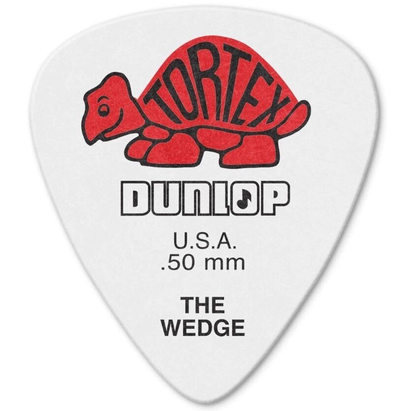 DUNLOP 424R.50 TORTEX WEDGE WHITE GUITAR PICKS 0.50MM
