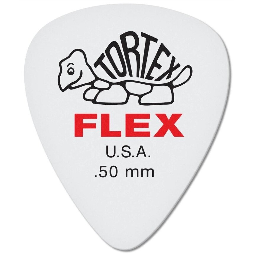 DUNLOP 428R050 TORTEX FLEX STANDARD WHITE GUITAR PICKS 0.50MM